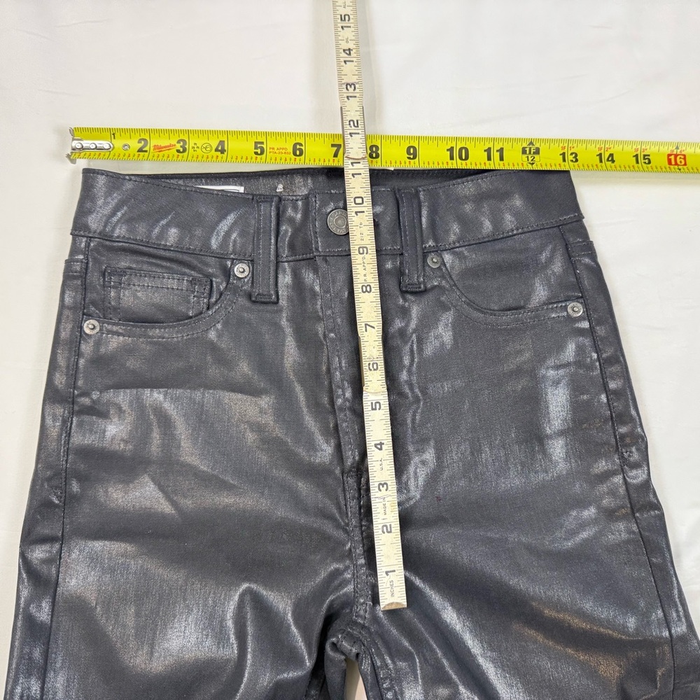GAP Vintage Slim Sky High Black Foil Coated Jeans 25/0 Regular - Picture 4 of 8